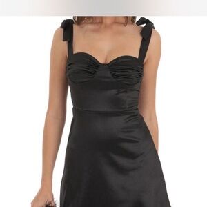 Lucy in the sky Black Satin Dress